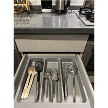 Feyza Design Gri Çekmece Içi Kaşıklık ve Kepçelik, 47X49 cm (44X40 Cm'ye Kadar Kesilebilir)