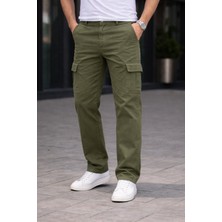 Comstar Erkek Trend Bol Paça Günlük Kargo Haki Baggy Pantolon