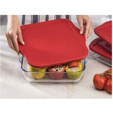 Feyza Design Borcam Kare Tepsi, Plastik Kapaklı, 3200 Cc, Şık ve Dayanıklı Tasarım