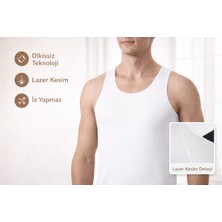Qulat Berrak Erkek Lazer Kesim Görünmez Dikişsiz Atlet %85 Pamuk %15 Elastan – Slim Fit Iz Yapmaz/ 2 Adet