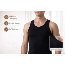 Qulat Berrak Erkek Lazer Kesim Görünmez Dikişsiz Atlet %85 Pamuk %15 Elastan – Slim Fit Iz Yapmaz