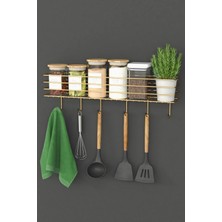 Feyza Design 55 cm Askılı Mutfak Rafı, Tezgah Üstü Baharatlık ve Organizer