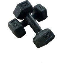 kg x 2 Adet Köşeli Vinyl Kaplı Siyah Dambıl Ağırlık Seti