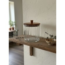 Feyza Design Akasya Kapaklı Vakumlu Cam Kavanoz, Orta Boy, 1670ML, Şık ve Kullanışlı