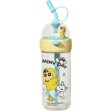 Vagonlife 620ML Crayon Shinchan Figürlü Mini Basket Oyunlu Kapak Pipetli El Askılı Tritan Su Matarası