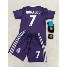 Portego R.e.a.l M.a.d.r.i.d 2017 Cardiff Şampiyonlar Ligi Cristiano Ronaldo Çocuk Forması 4'lü Set (Armalı)