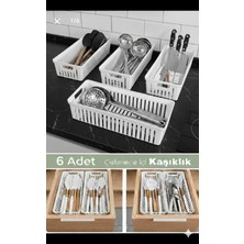 Feyza Design 6'lı Beyaz Kaşıklık Seti Mutfak Düzenleyici Organizer