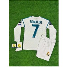 Portego R.e.a.l Madrid 2018 Kiev Şampiyonlar Ligi Cristiano Ronaldo Uzun-Kol Çocuk Forması 4'lü (Armalı)