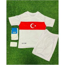 Portego Türkiye Euro 2024 Isimsiz Beyaz Çocuk Forması 4'lü Set (White)