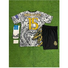 Portego R.madridd Yeni Sezon Dragon Desenli A.r.d.a G.ü.l.e.r Çocuk Forması 4'lü Set (Black-White)