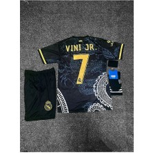 Portego R.madridd Vini Jr 2023-24 Sezonu Dragon Desenli Konsept Çocuk Forması 4'lü Set (Black)