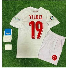 Portego Türkiye 2024 Kenan Yıldız Iç Saha Çocuk Forması 4'lü Set (Euro 2024 Patch) Beyaz