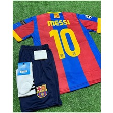 Portego Fc. B.a.r.c.e.l.o.n.a 2011 Sampiyonlar Ligi Finali Lionel Messi Nostalji Çocuk Forması 4'lü Set
