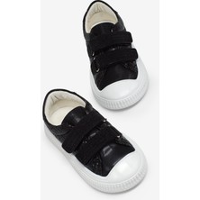 Tonny Black Çocuk Unisex Siyah Çoçuk Sim Detaylı Cırtlı Rahat Kalıp Sneaker