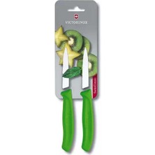 Es Dekor 8cm Yeşil 2li Tırtıklı Soyma Bıçağı, Blisterli Paket