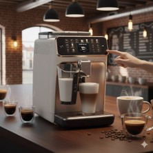 Philips 20 Çeşit Sıcak ve Soğuk Kahve Hazırlayan Tam Otomatik Espresso Makinesi Lattego Süt Köpürtücü Sistemi Sessiz Çalışan Seramik Öğütücü Beyaz Roze Tasarım