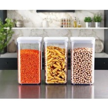 Feyza Design 3’lü Set Vakumlu Kuru Gıda Saklama Kutusu, Hava Almayan Kap