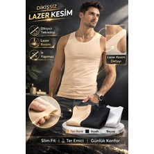 Qulat Berrak Erkek Lazer Kesim Görünmez Dikişsiz Atlet %85 Pamuk %15 Elastan – Slim Fit Iz Yapmaz/ 2 Adet
