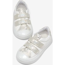 Tonny Black Unisex Çocuk Sneaker Beyaz Sim Detaylı Cırtlı Kalıp Rahat Tabanlı Ayakkabı