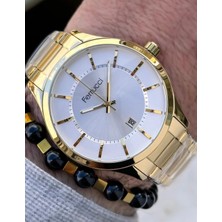 Ferrucci Gold Renk Takvimli Business Model Çelik Erkek Kol Saati+Bileklik