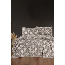 First Choice Pando %100 Pamuk 6 Katlı Yatak Örtüsü + Yastık Seti Kahve