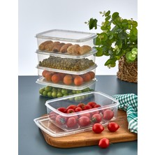 Feyza Design 10 Adet 1,35 Litre Et ve Sebze Saklama Kabı, Buzdolabı ve Derin Dondurucu Organizer