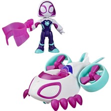 Marvel Spidey And His Amazing Friends Hayalet-Spider Copter Aksiyon Figürü ve Oyuncak Aracı