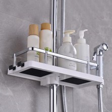 Aylis Banyo Direğine Asılabilir Köşelik Şampuanlık Sabunluk Çift Askılı Düzenleyici Raf Paslanmaz