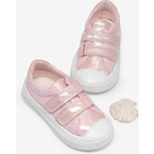 Tonny Black Çocuk Pembe Sim Detaylı Cırtlı Sneaker Düz Tabanlı Rahat Kalıp