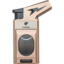 Cohiba Tek Torch Pürmüz Düz Kesicili Bronz Puro Çakmağı