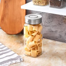 Feyza Design Şeffaf Cam Kavanoz, Büyük Boy, Şık ve Dayanıklı Saklama Kabı