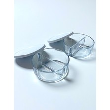 Feyza Design Çift Bölmeli Cam Saklama Kabı Seti, 785CC, 2'li Paket, Sağlıklı ve Şık Tasarım