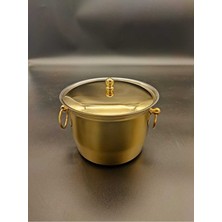 Feyza Design Şık Titanyum Gold Mini Buz Kovası, Zarif ve Hafif Tasarım