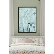 Safir Design Pastel Yeşil Tonlarında Çiçekli Çerçeveli Tablo
