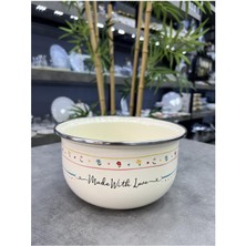 Feyza Design Lüx Emaye 20 cm Karıştırma Kabı, Şık ve Dayanıklı Mutfak Gereci