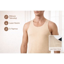 Qulat Berrak Erkek Lazer Kesim Görünmez Dikişsiz Atlet %85 Pamuk %15 Elastan – Slim Fit Iz Yapmaz