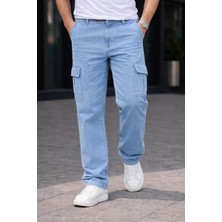 Comstar Erkek Trend Bol Paça Günlük Kargo B.mavi Baggy Pantolon