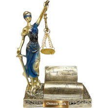 Hediye Fikri Kişiye Özel Polyester Kartvizitli Adalet Figürü 18X14 cm