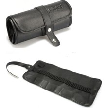 Özgürce Suni Deri Rulo Kalemlik, 36 Bölmeli, Siyah, Şık ve Kullanışlı Tasarım