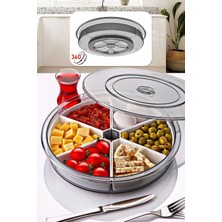 Feyza Design Büyük Boy 6 Bölmeli Dönen Kahvaltı Takımı, Ayrılabilir Kaseli, Çok Fonksiyonlu