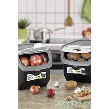 Feyza Design 12 Litre Saklama Kabı Çiftli Set, Gri, Pratik ve Şık Depolama Çözümü