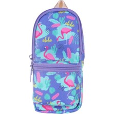 Özgürce Sevimli Çocuk Kalem Çantası, Renkli Flamingo ve Aloha Deseni