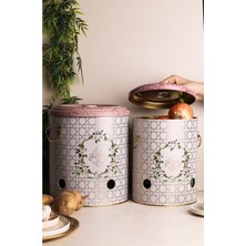 Feyza Design Metal Sebze Kovası 2'li Set, Patates ve Soğanlık Sepeti, Pratik Kullanım