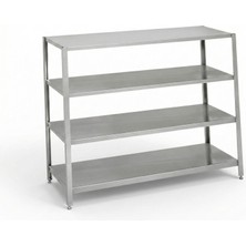 4 Katlı Istif Rafı, Paslanmaz Çelik , Depo Düzenleyici, Endüstriyel Mutfak