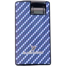 Black Martin Tek Torch Pürmüz Karbon Desenli Mavi Puro Çakmağı