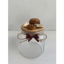 Feyza Design Vernikli Seramik Kurabiye Kavanozu, Bambu Kapaklı, 500 Ml, Şık ve Kullanışlı