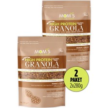 Mom's Natural Foods 2'li Glutensiz Yer Fıstıklı Yüksek Proteinli Granola 280 G