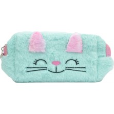 Özgürce Sevimli Kedi Peluş Kalem Kutusu, Renkli ve Eğlenceli Çizimlerle Tasarlandı