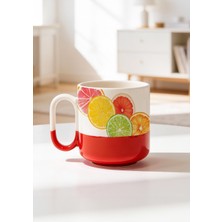 BB DESIGN Portakal Tasarımlı Baskılı Seramik Pro Kupa Bardak 330ML