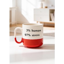 BB Design Human Stess Tasarımlı Baskılı Seramik Pro Kupa Bardak 330ML